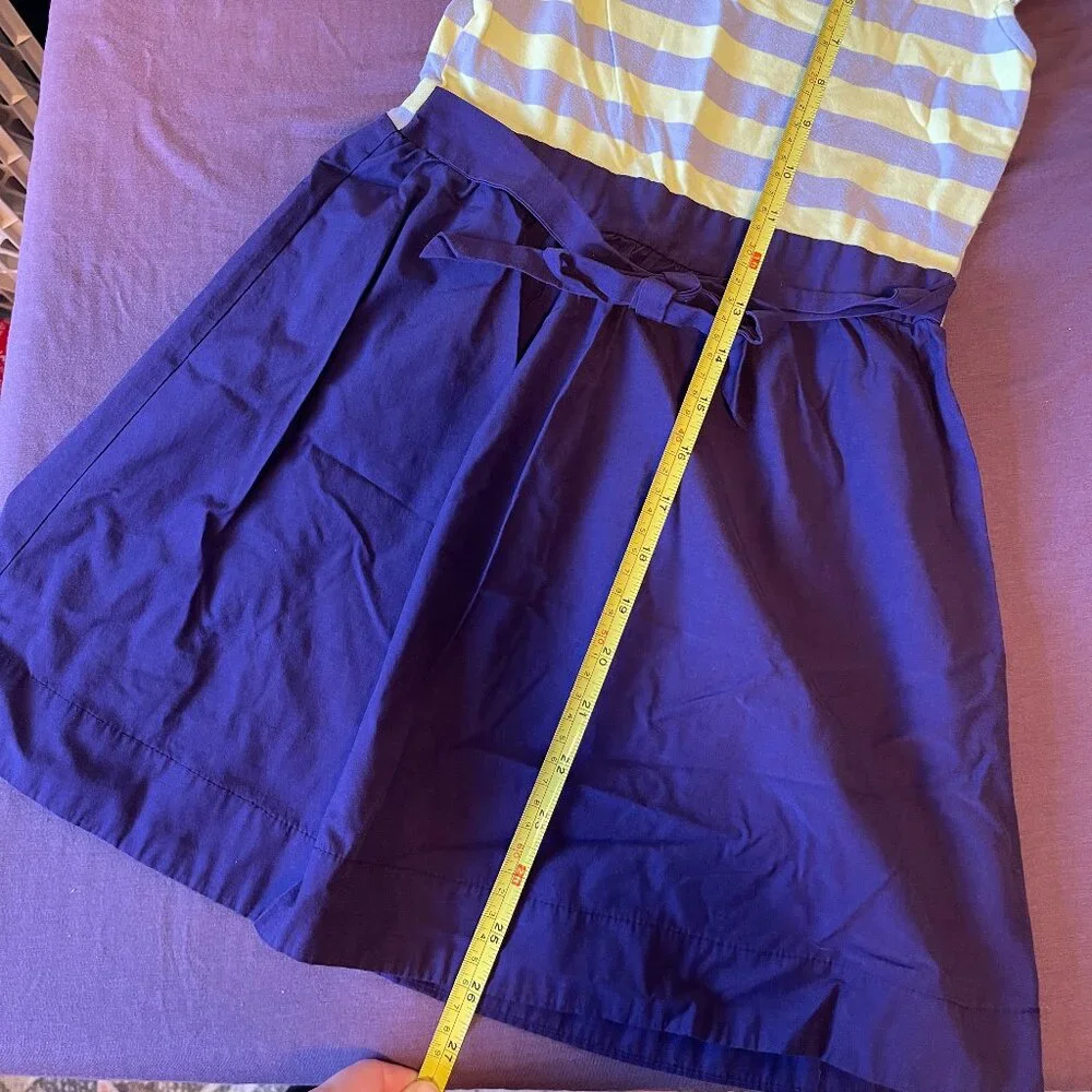Small 7/8 Purple & Yellow Girls Strip Dress - NEW